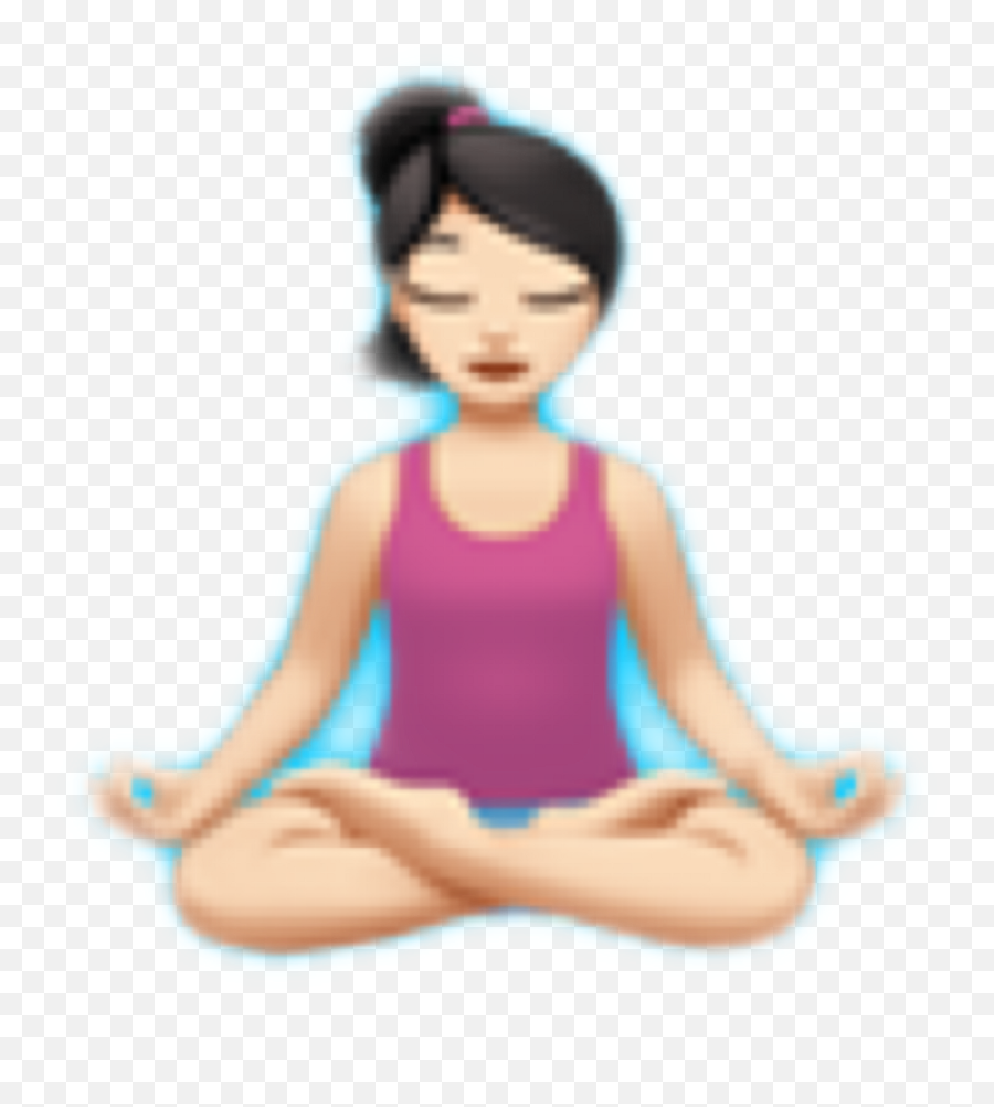 Yoga Medition Meditieren Emoji Hobby Loisir Girl Freeto - Yoga Girl Emoji,Breathing Emoji