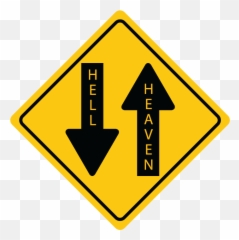 Heaven And Hell Children And Rob Bell - Two Lane Road Sign Emoji,Emoji Heaven And Hell