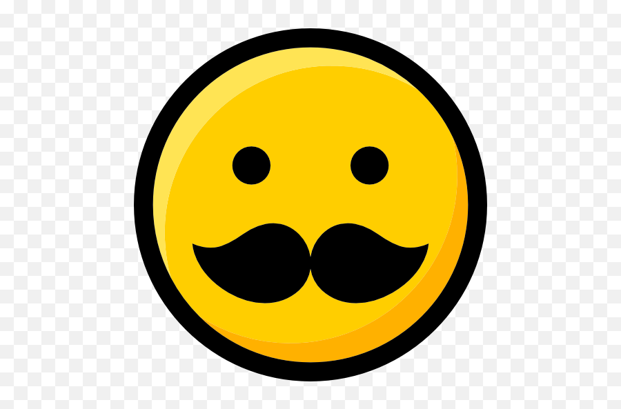 Moustache Emoticons Smileys Interface Faces Emoji - Icon,Mustache Emoji