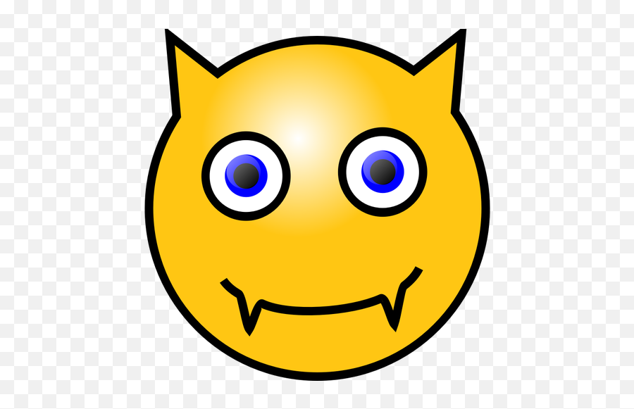 Vector Image Of Devilish Emoticon - Devil Smiley Face Emoji,Laughing Emoji