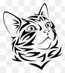 Vector Clip Art Of Tribal Kitten Head - Emoji