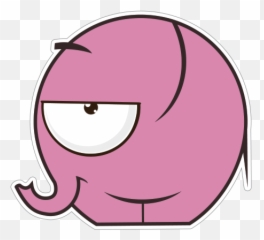 Printed Vinyl Cartoon Elephant - Cartoon Emoji,Elephant Emoticon