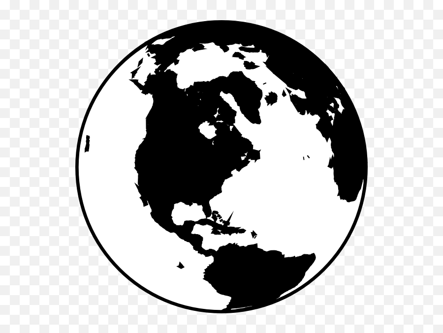 World Globe Clipart Black And White - Globe Clipart Black And White Emoji,Globe Emoji Png