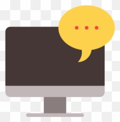 Tv - Computer With Speech Bubble Emoji,Tv Emoticon