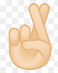 Crossed Fingers Light Skin Tone Icon - Emoji Black Background