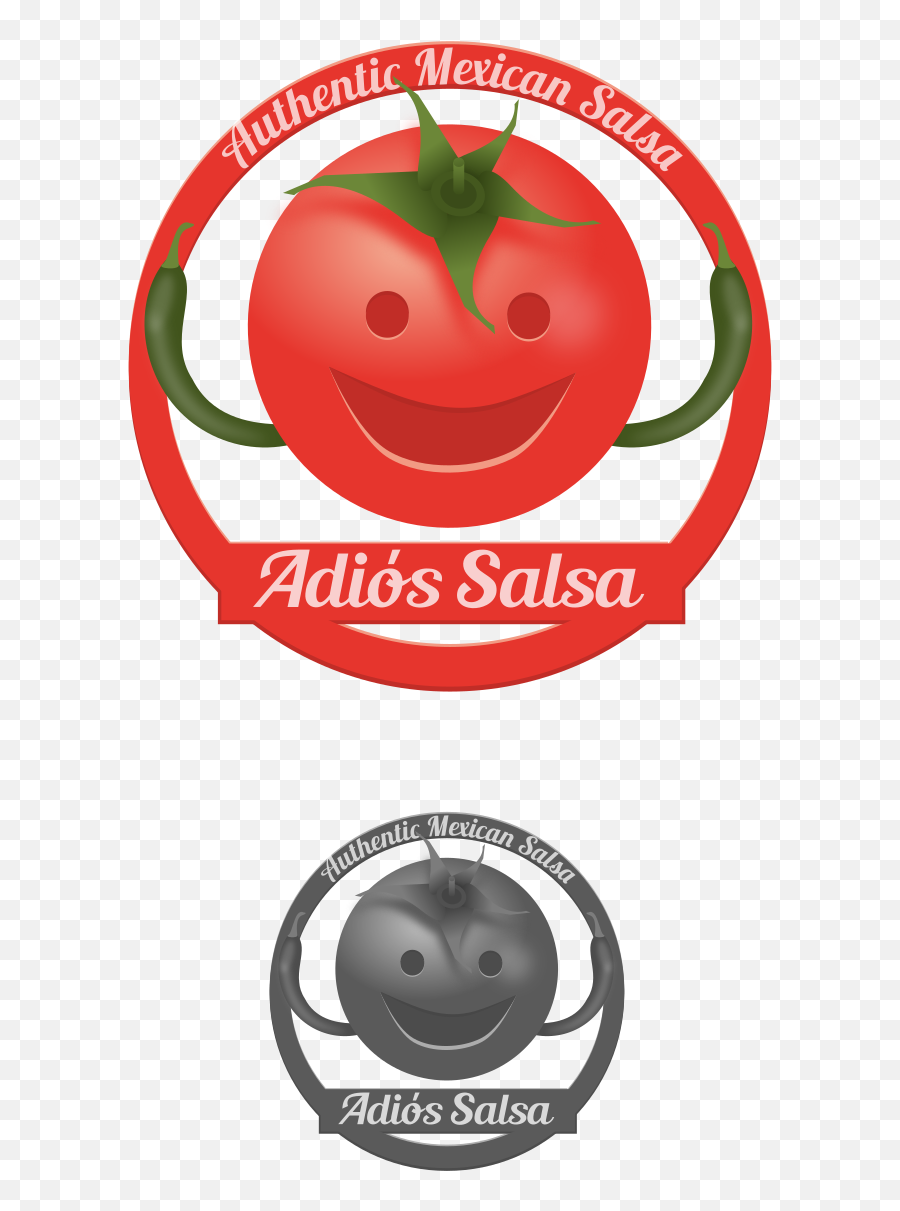 Playful Traditional Logo Design For Adiós Salsa - Authentic Cherry Tomatoes Emoji,Mexican Emoticon