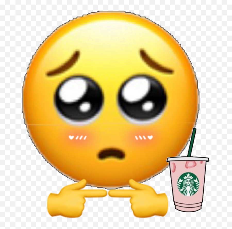 Emoji Shy Starbucks Blushing Sticker - Cry Heartbroken Sad Emoji,Blush Emoji Transparent