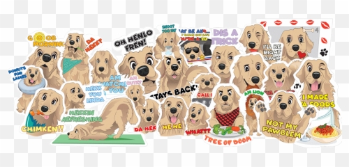 Tuckermoji - Golden Retriever Emojis Dog Stickers By Tucker Golden Retriever,Funny Emoji Pictures To Copy And Paste