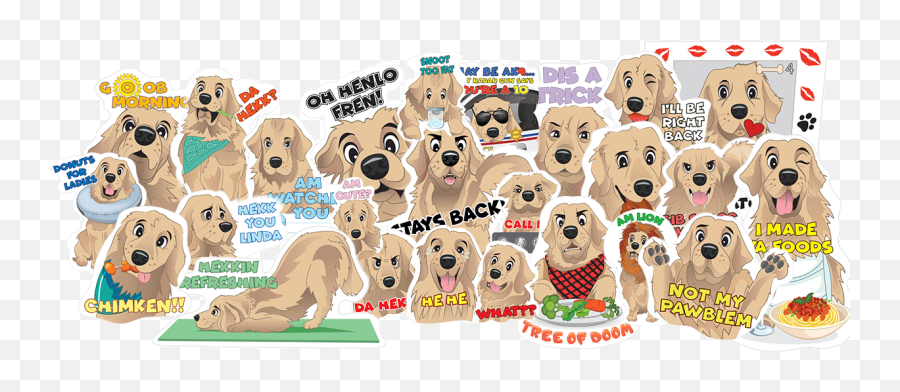 Tuckermoji - Golden Retriever Emojis Dog Stickers By Tucker Golden Retriever,Funny Emoji Pictures To Copy And Paste