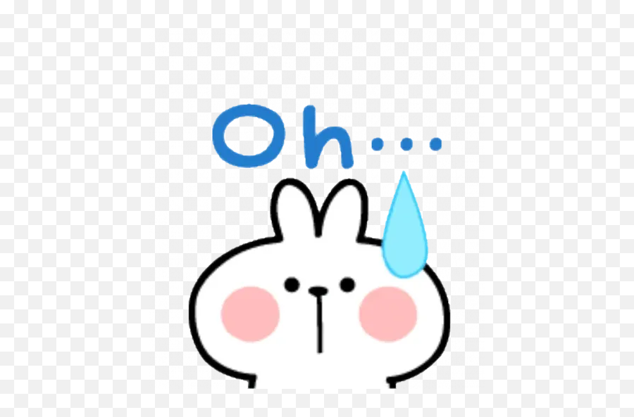 Spoiled Rabbit Emoji With Word 2 Whatsapp Stickers - Dot,Bunny Emoticon
