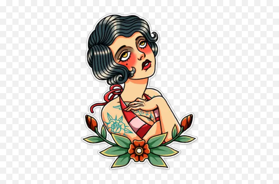Tattoo Girl Stickers For Whatsapp - For Women Emoji,Tattoo Emoji