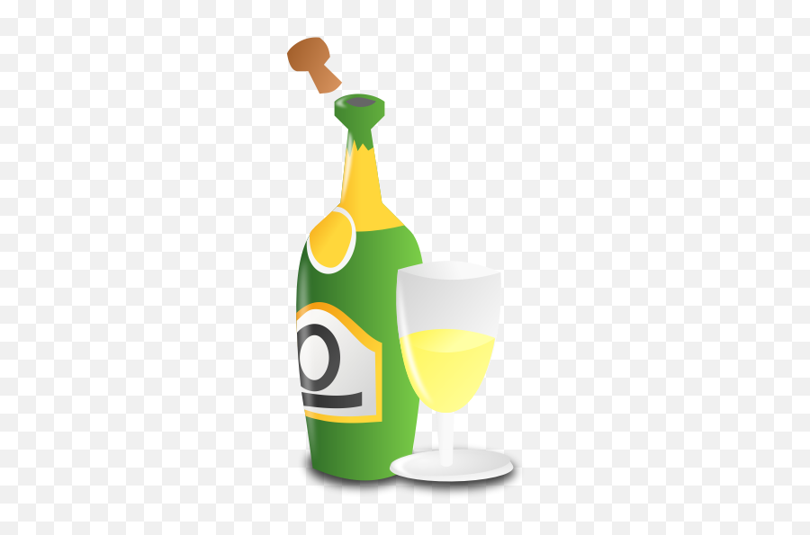 Wine Bottle And Glass Vector Image - Happy New Year Icons Png Emoji,Champagne Bottle Emoji