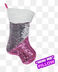 Pink Stocking Reversible Sequin Pillow Iscream - Christmas Stockings Sequins Emoji