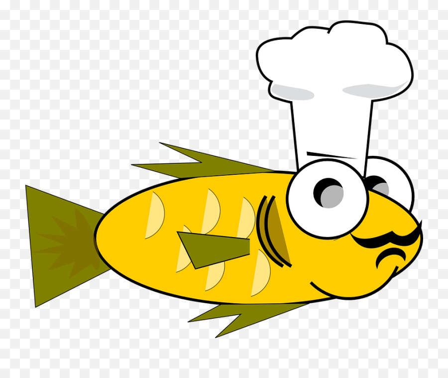 Free Chef Cooking Vectors - Fish Cartoon Chef Png Emoji,Okay Emoticon