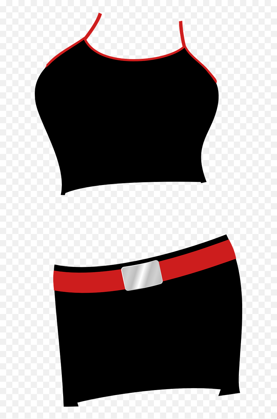 Clothing Women Black Top Skirt - Short Skirt Clipart Emoji,Girl Lipstick Dress Emoji