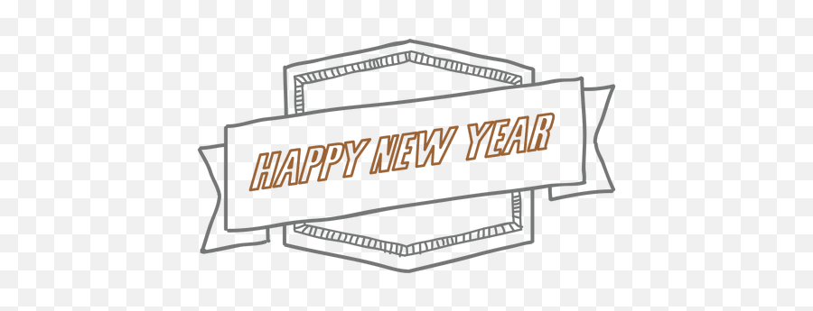 New Year Hand Drawn Badge - Transparent Png U0026 Svg Vector File Sign Emoji,Happy New Year Emoji Text