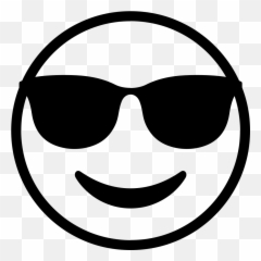Emojione Bw 1f60e - Clipart Black And White