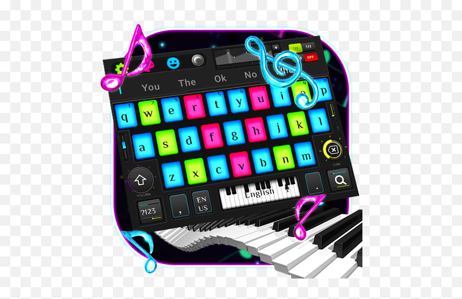Colorful Midi Music Keyboard Theme - Musical Keyboard Emoji,Man And Piano Keys Emoji