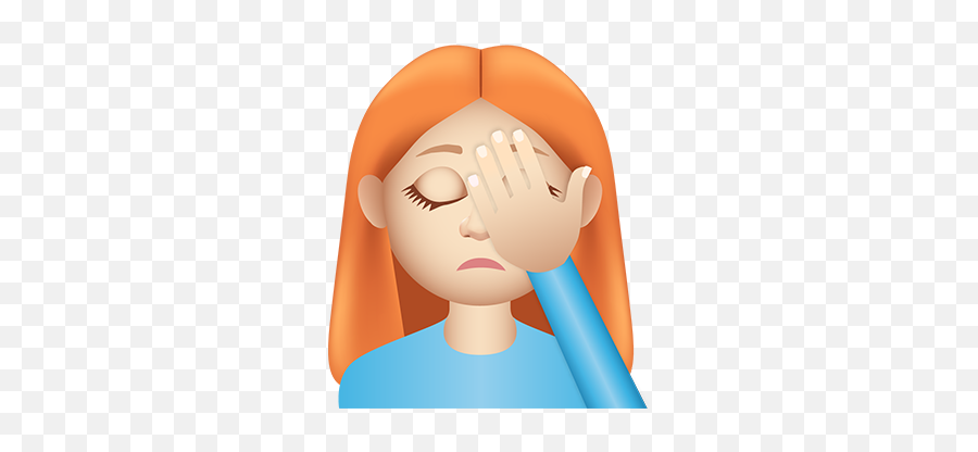 Gingermoji Kristina Caizley - Ginger Red Hair Emoji,Girl Facepalm Emoji