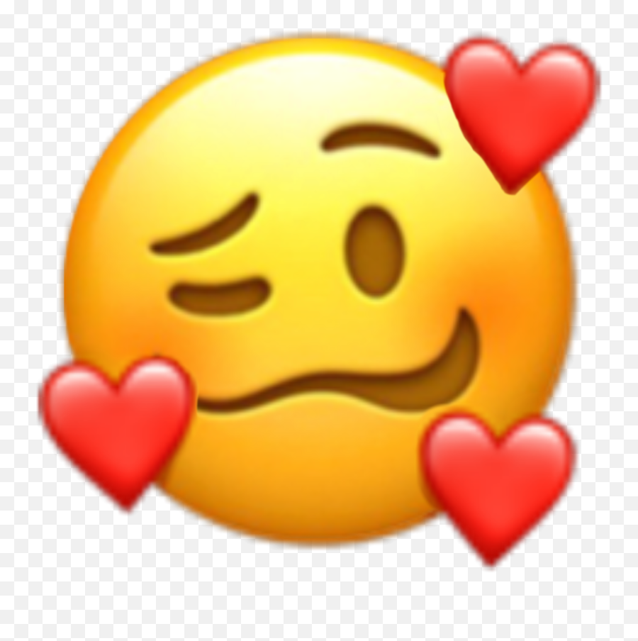 Emoji Love Cute Edit Weird Lovestruck - Emoji With Hearts Around Face,Lovestruck Emoji