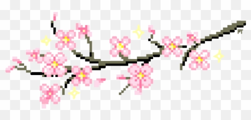Glitter Cherry Blossom Sakura Aesthetic - Cherry Blossom Pixel Art Emoji,Sakura Blossom Emoji