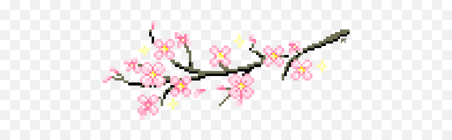 Glitter Cherry Blossom Sakura Aesthetic - Cherry Blossom Pixel Art Emoji,Sakura Blossom Emoji
