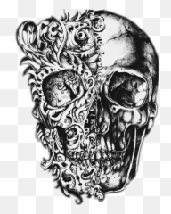 Dead Death Skull Grey Blackandwhite Sticker By Marras - Randy Orton Tatoo Design Emoji,Death Skull Emoji