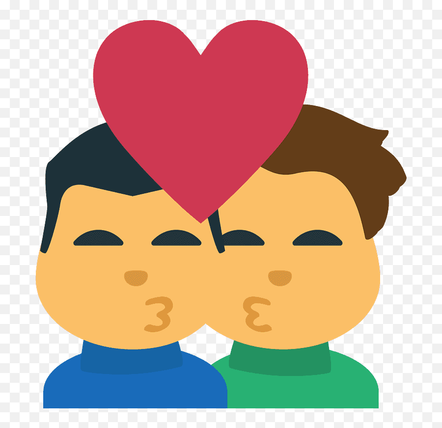 Kiss Man Man Emoji Clipart Free Download Transparent Png - Interaction,Kiss Heart Emoji