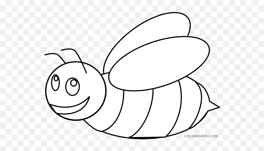 Bumble Bee Coloring Pages Bumble Bee Outline Clip Art - Outline Bee Clipart Black And White Emoji,Bumble Bee Emoji
