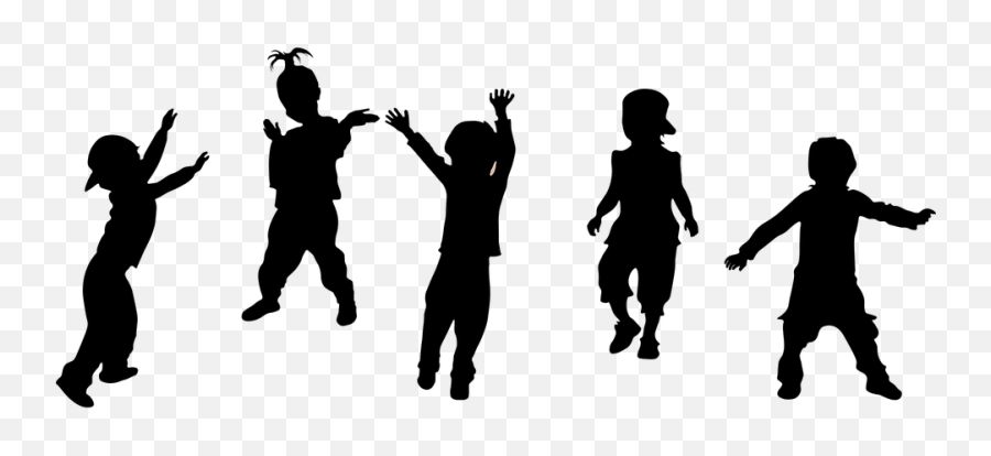 Kids Silhouette Party Children - Kids Dancing Clipart Emoji,Black Dancing Emoji