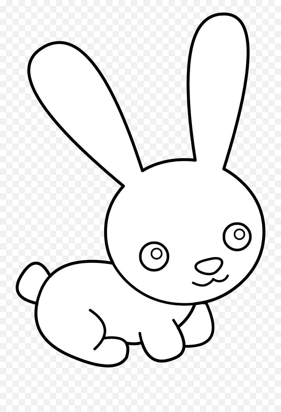Bunny Clip Art Free Coloring Clipart - Clip Art Black And White Rabbit Emoji,Bugs Bunny Emoji