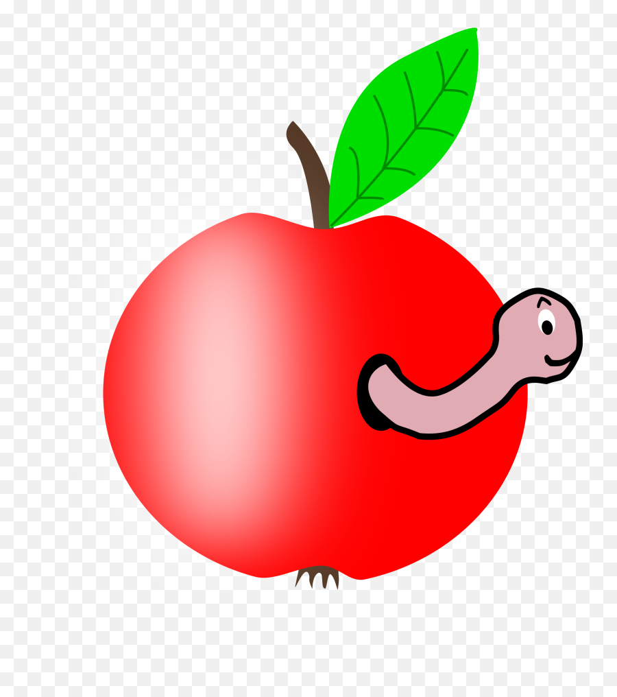 Worm In An Apple Vector Clipart Image - Ver Dans Une Pomme Emoji,Cold Emoji Gif