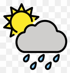 white sun behind cloud with rain - Emoji Meanings Apollo Symbol Tattoo