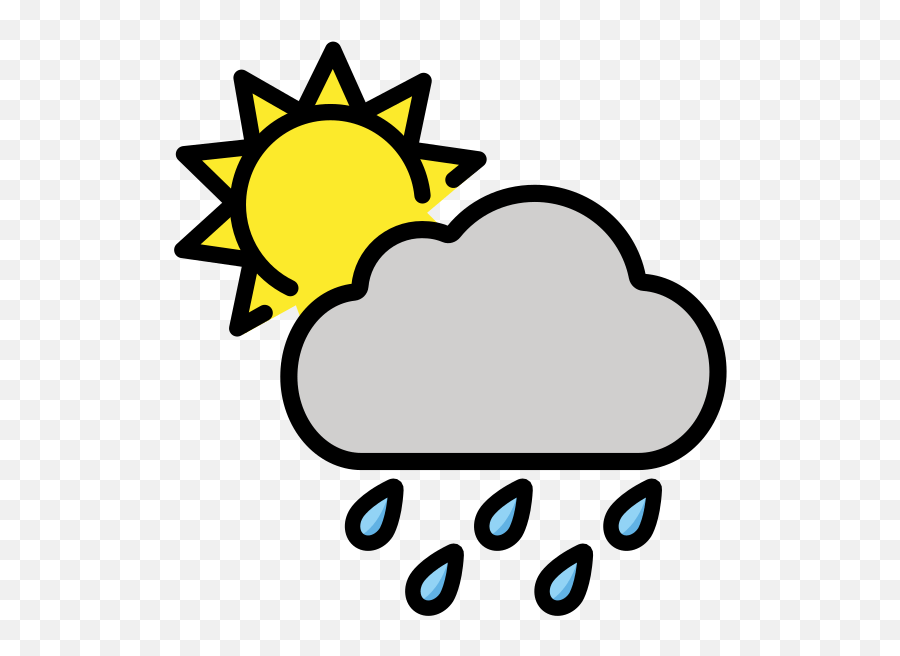 White Sun Behind Cloud With Rain - Emoji Meanings Apollo Symbol Tattoo,Sun Emoji