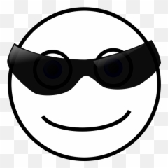 Free Sunglasses Glasses Illustrations - Cool Smiley Face Black And White Emoji,Sunglasses Emoji