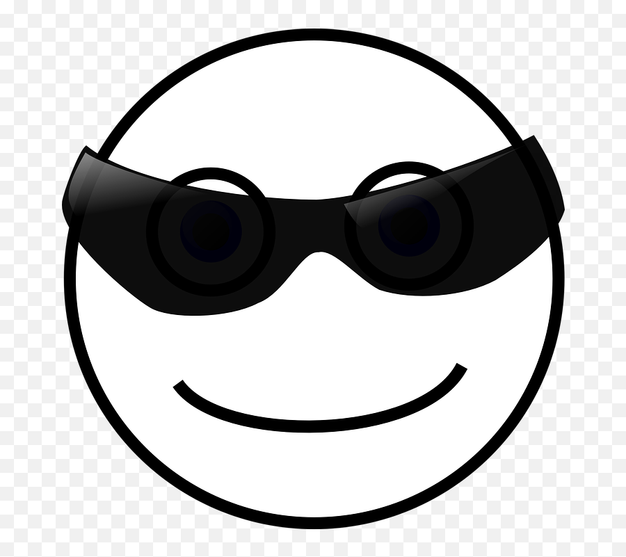 Free Sunglasses Glasses Illustrations - Cool Smiley Face Black And White Emoji,Sunglasses Emoji