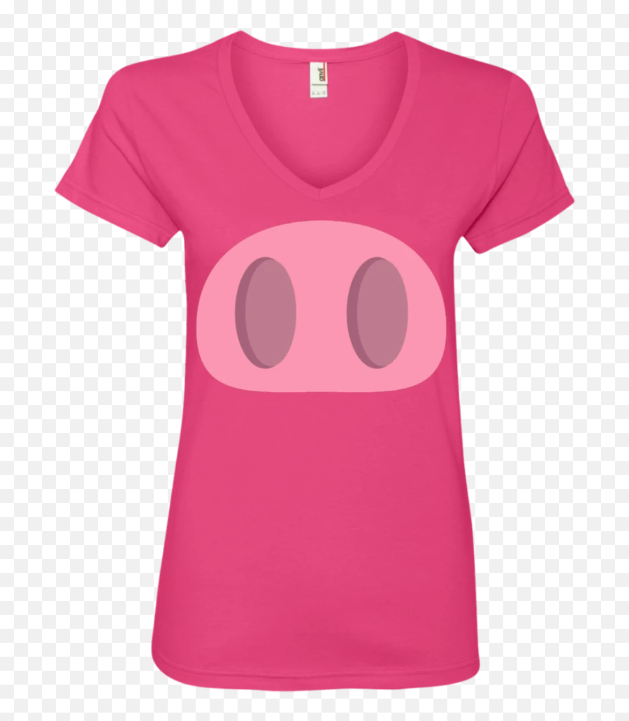 Pig Nose Emoji Ladiesu0027 V - Neck Tshirt U2013 That Merch Store Flight Attendant T Shirts,Emoji 86