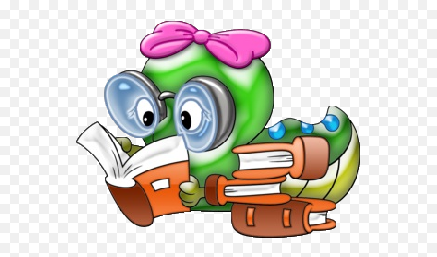 Cute School Bookworm Clipart - Clipart Cute Animal School Emoji,Bookworm Emoji