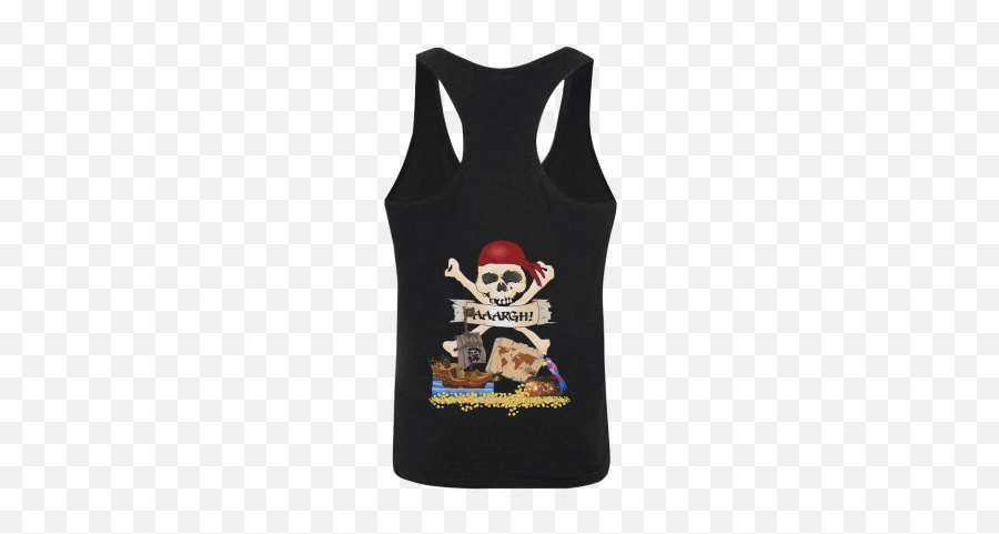 Pirate Ship Treasure Chest And Jolly Roger Menu0027s I - Shaped Tank Top Model T32 Id D535887 Pirate Clip Art Emoji,Treasure Chest Emoji