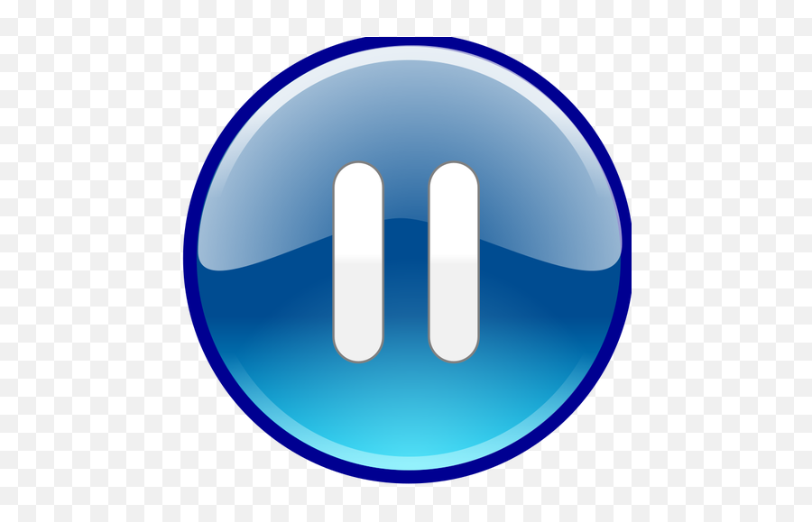 Blue Pause Button - Windows Media Player Buttons Emoji,The Emoji Movie