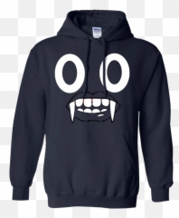 Halloween Poop Face Emoji Shirt Costume With Fangs - Sportbike Hoodie