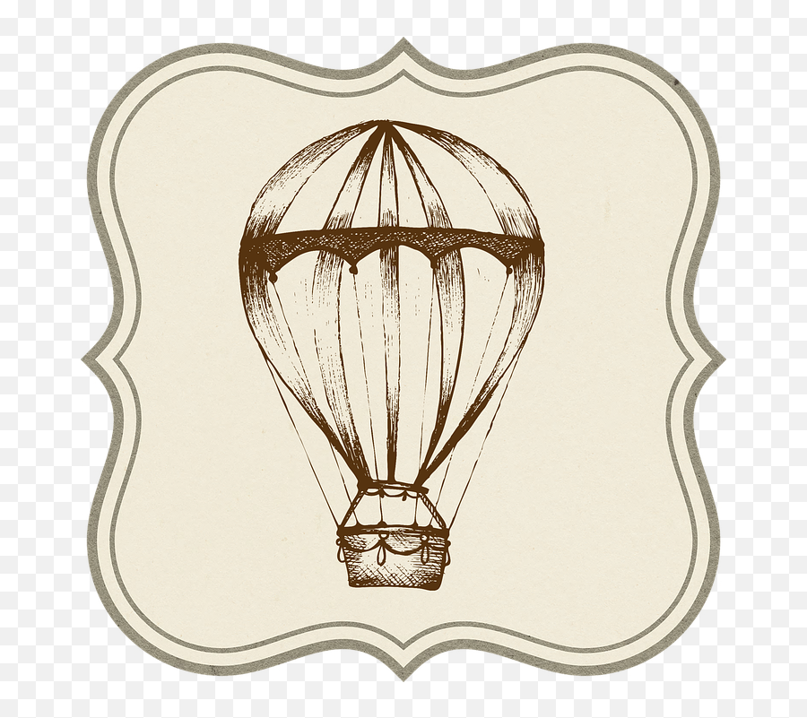 Hot Air Balloon Travel - Schwarz Weiß Bild Ballons Emoji,Emoji Arts And Crafts