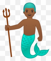 Merman Medium Dark Skin Tone Icon - Emoji
