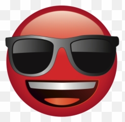 Grinning Face With Sunglasses - Emoji With Green Glasses,Dark Sunglasses Emoji