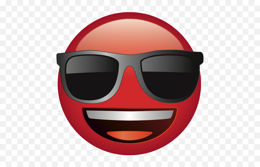Grinning Face With Sunglasses - Emoji With Green Glasses,Dark Sunglasses Emoji