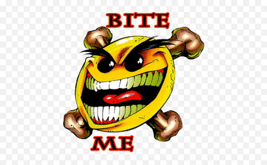 Bite Me Funny Graphic - The Final Revenge Of Evil Ernie Emoji,Wwe Emoticons