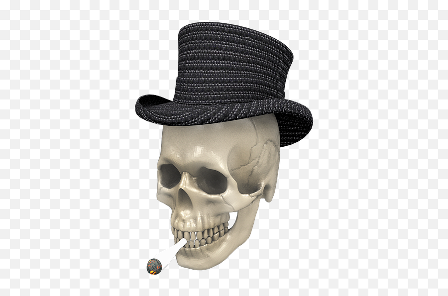 Skull Joint Hat - Utopia Totalna Chillera Emoji,Smoking Pot Emoji