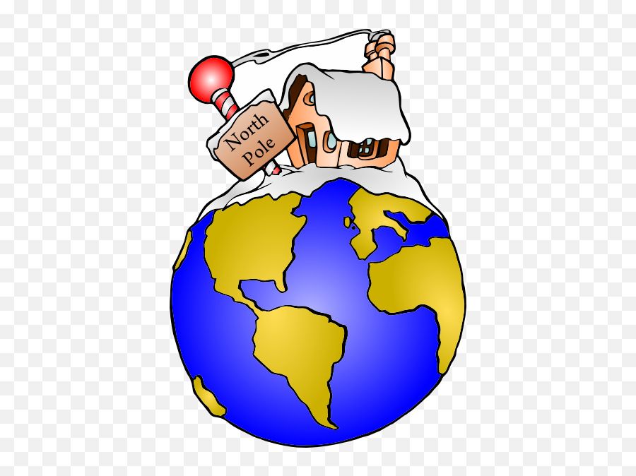 North Pole Clip Art - Globe With North Pole Emoji,Pole And House Emoji