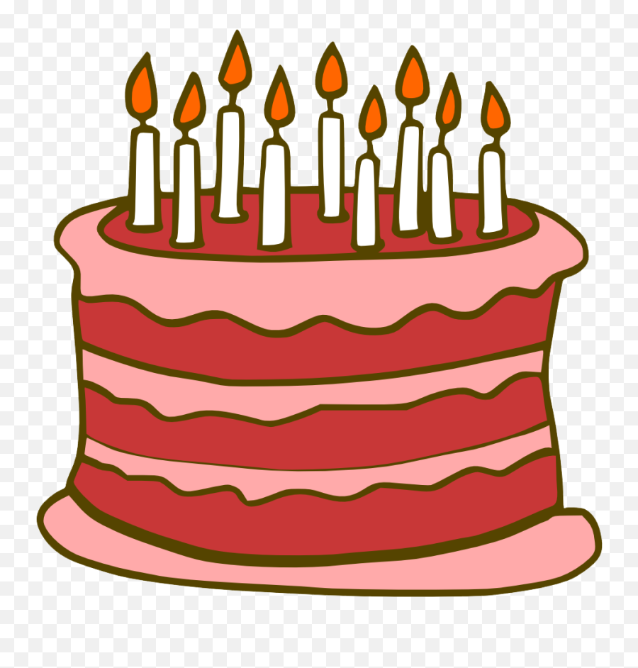 Red Birthday Cake Clipart - Cake Clipart Transparent Background Emoji,Emoji Cake Ideas