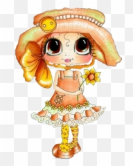Big - Eyed Bonnet Sunflower Girl Sticker By Mindymae Muñecas De Ojos Grandes Para Colorear Emoji,Big Eyed Emoji